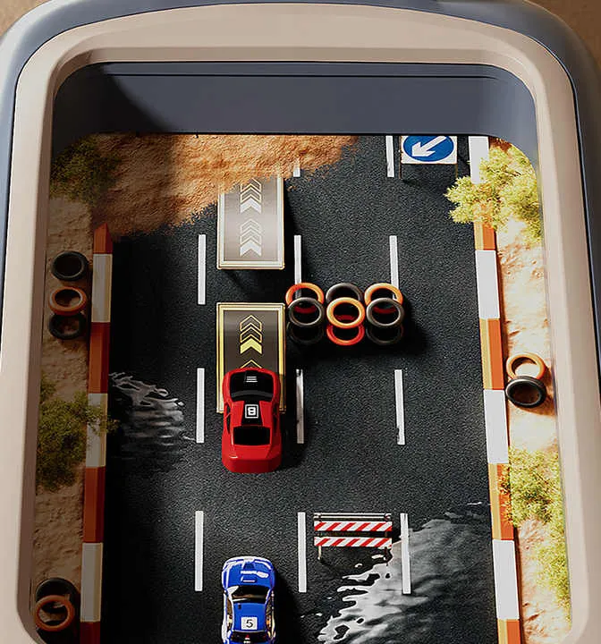 لعبة سباق الأطفال وحدة تحكم لعبة سباق صغيرة سيارة سباق مغامرة وحدة تحكم لعبة الطاولة Kids Racing Game Console Mini Racing Car Adventure Racing Game Console Tabletop Game Console