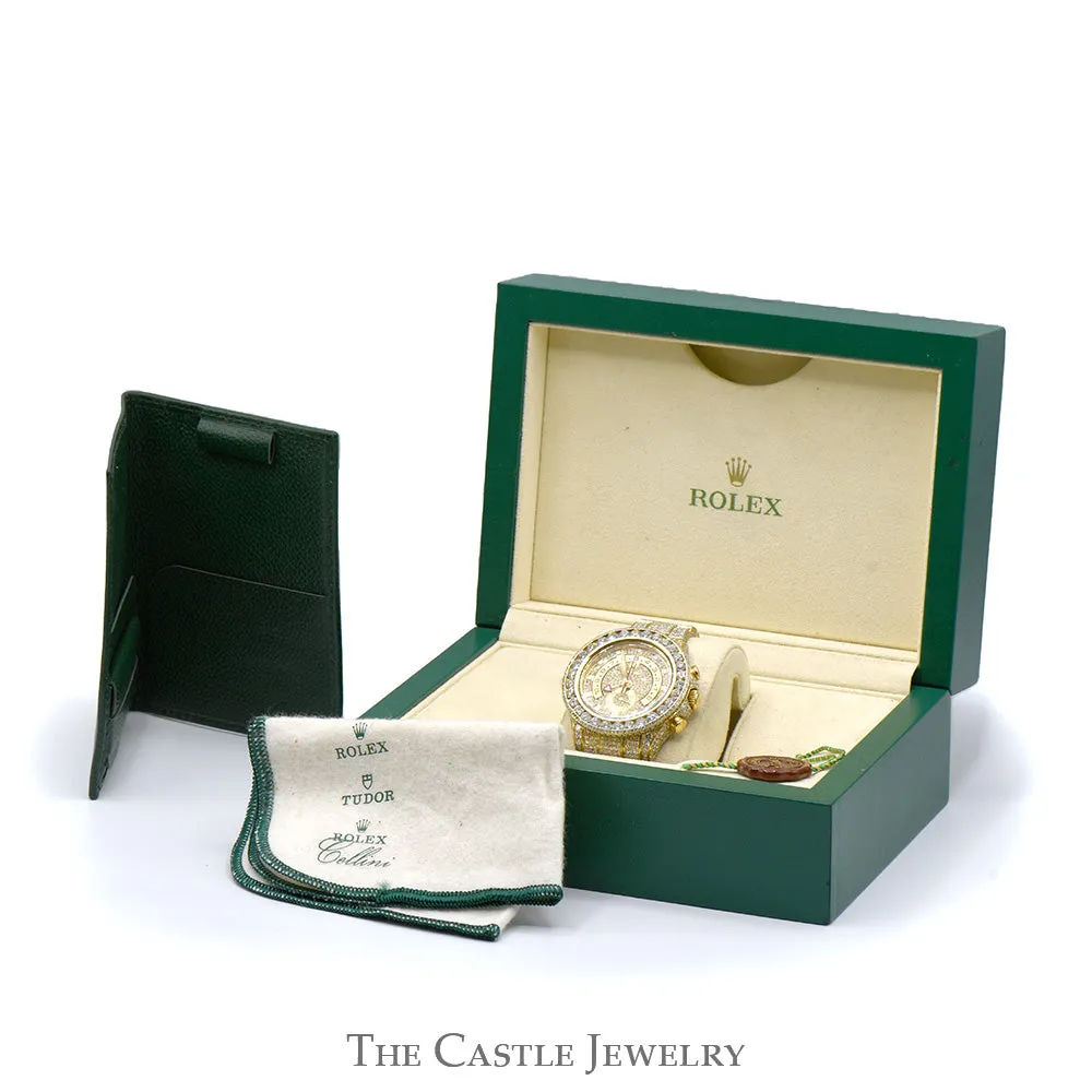 18K Yellow Gold Rolex Yacht-Master II 116688 with Custom Diamond Bezel, Dial, Band & Case
