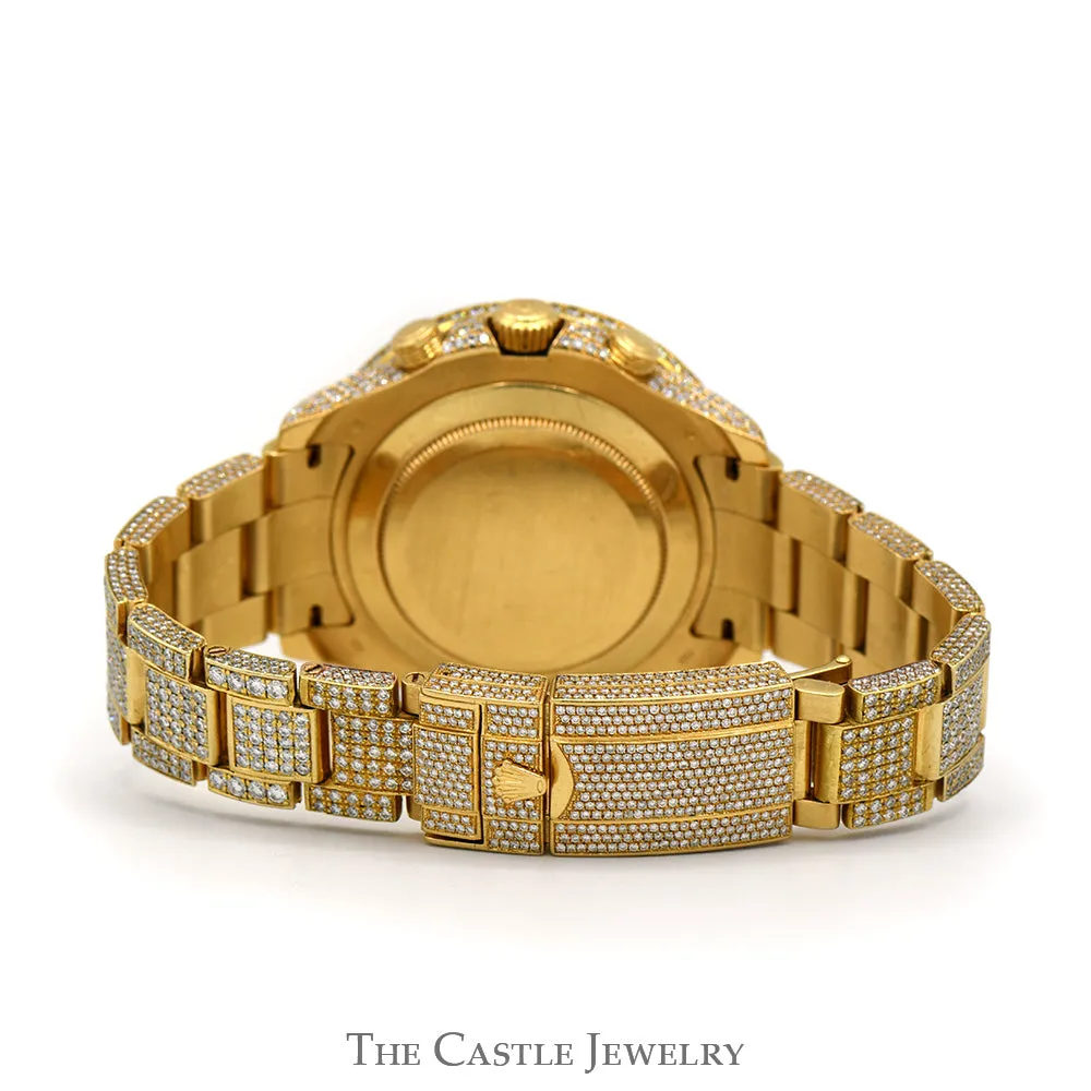 18K Yellow Gold Rolex Yacht-Master II 116688 with Custom Diamond Bezel, Dial, Band & Case