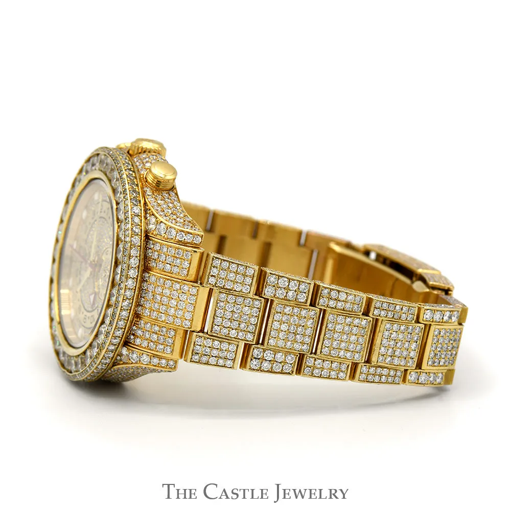18K Yellow Gold Rolex Yacht-Master II 116688 with Custom Diamond Bezel, Dial, Band & Case
