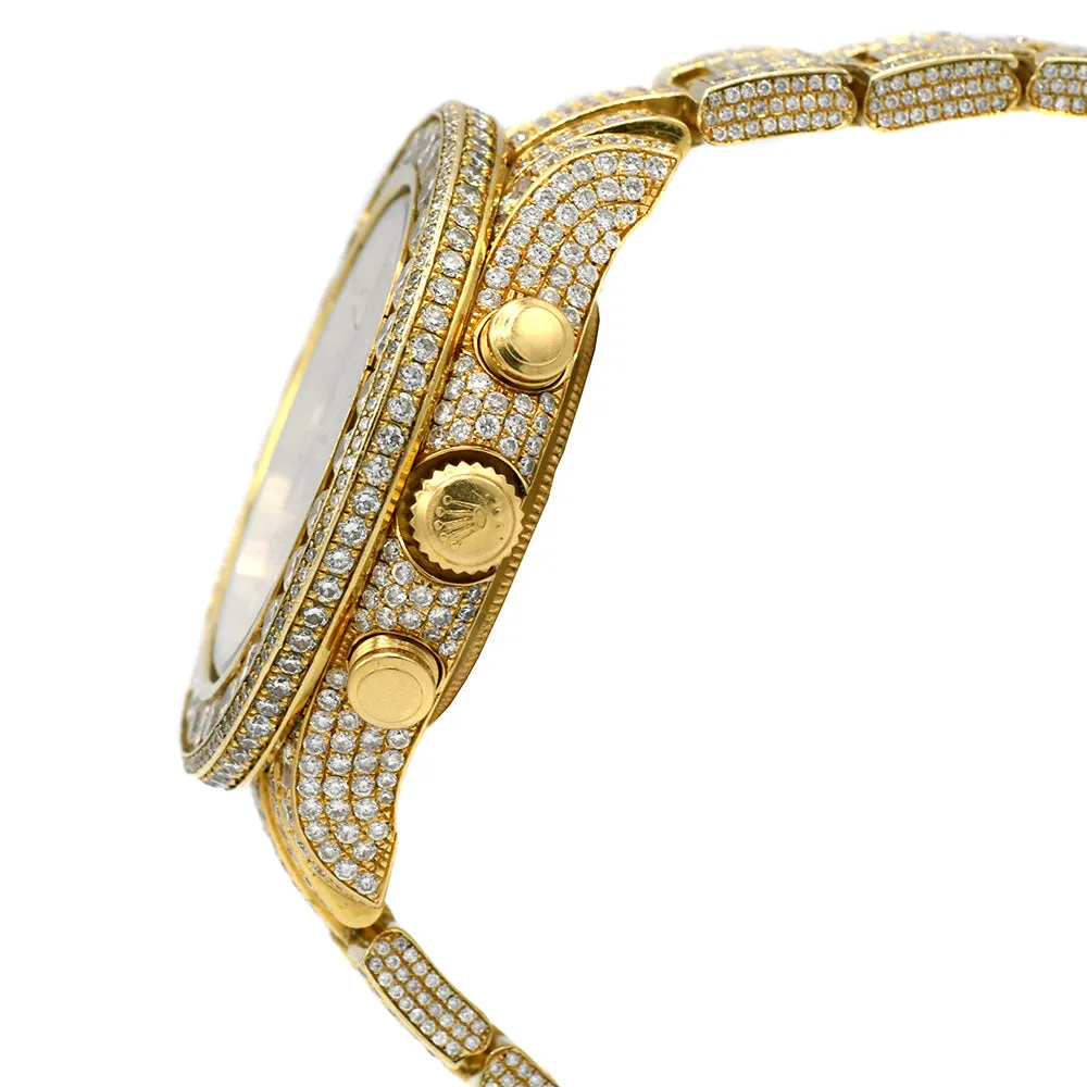 18K Yellow Gold Rolex Yacht-Master II 116688 with Custom Diamond Bezel, Dial, Band & Case