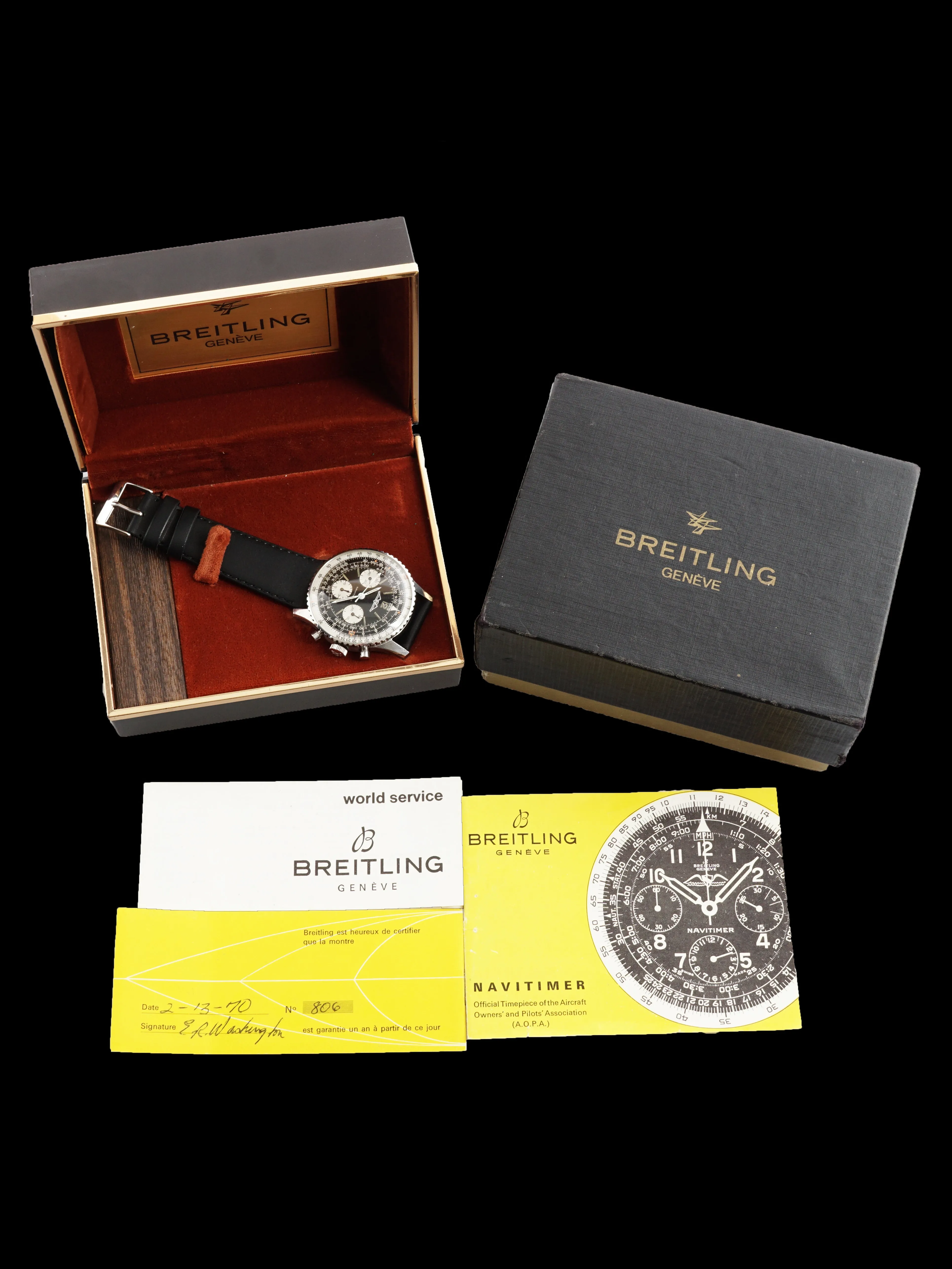 1967 Breitling Navitimer (Ref. 806) AOPA Gilt Dial With Box and Papers