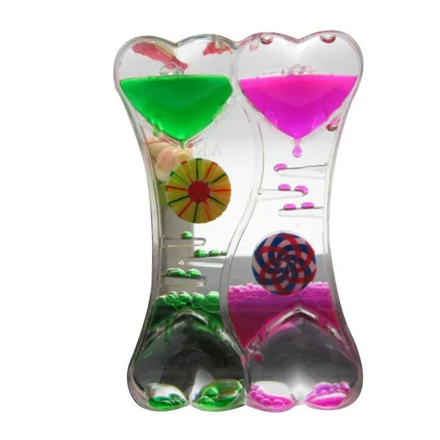 1pc Liquid Hourglasses Dynamic Transparent Oil Drop Timer Hour Glass Decoration for Home E2S