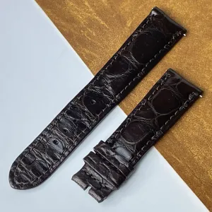 20mm Dark Brown Unique Alligator Leather Watch Band For Men | DH-44C