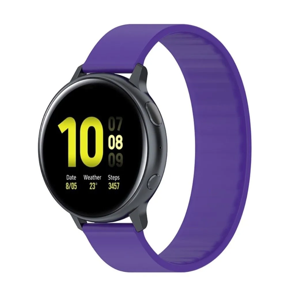 20mm Universal elastic simple silicone watch strap - Purple / Size: 129mm