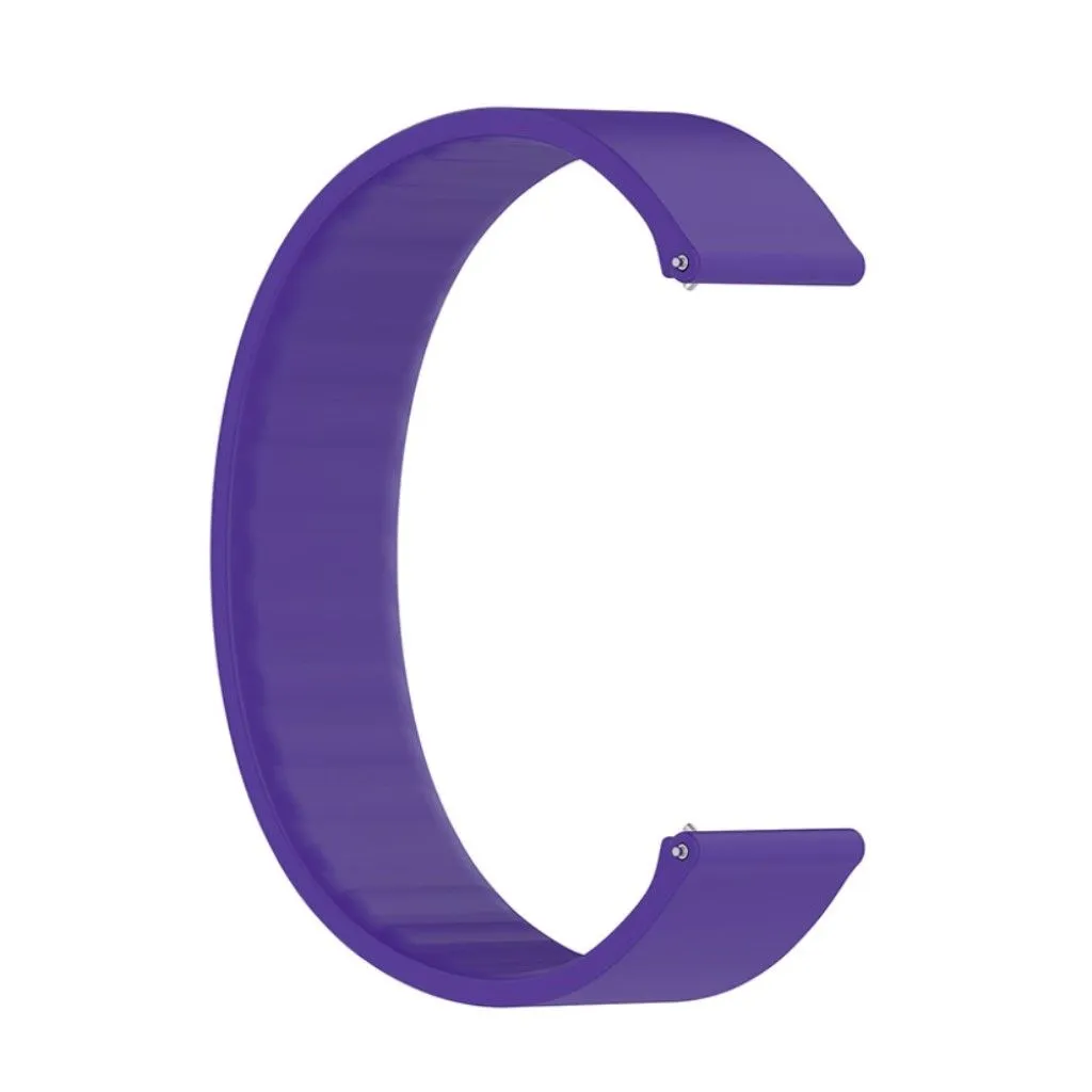 20mm Universal elastic simple silicone watch strap - Purple / Size: 129mm