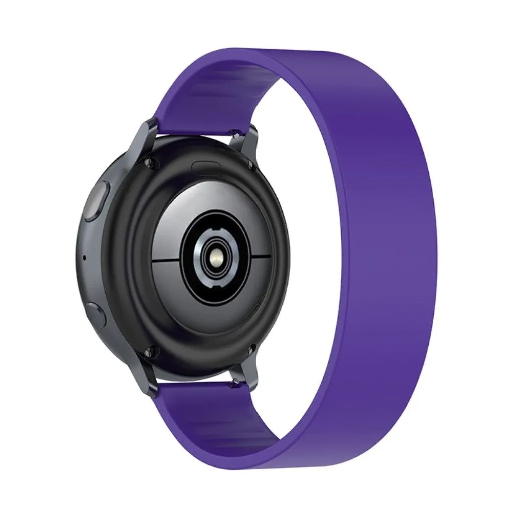 20mm Universal elastic simple silicone watch strap - Purple / Size: 129mm