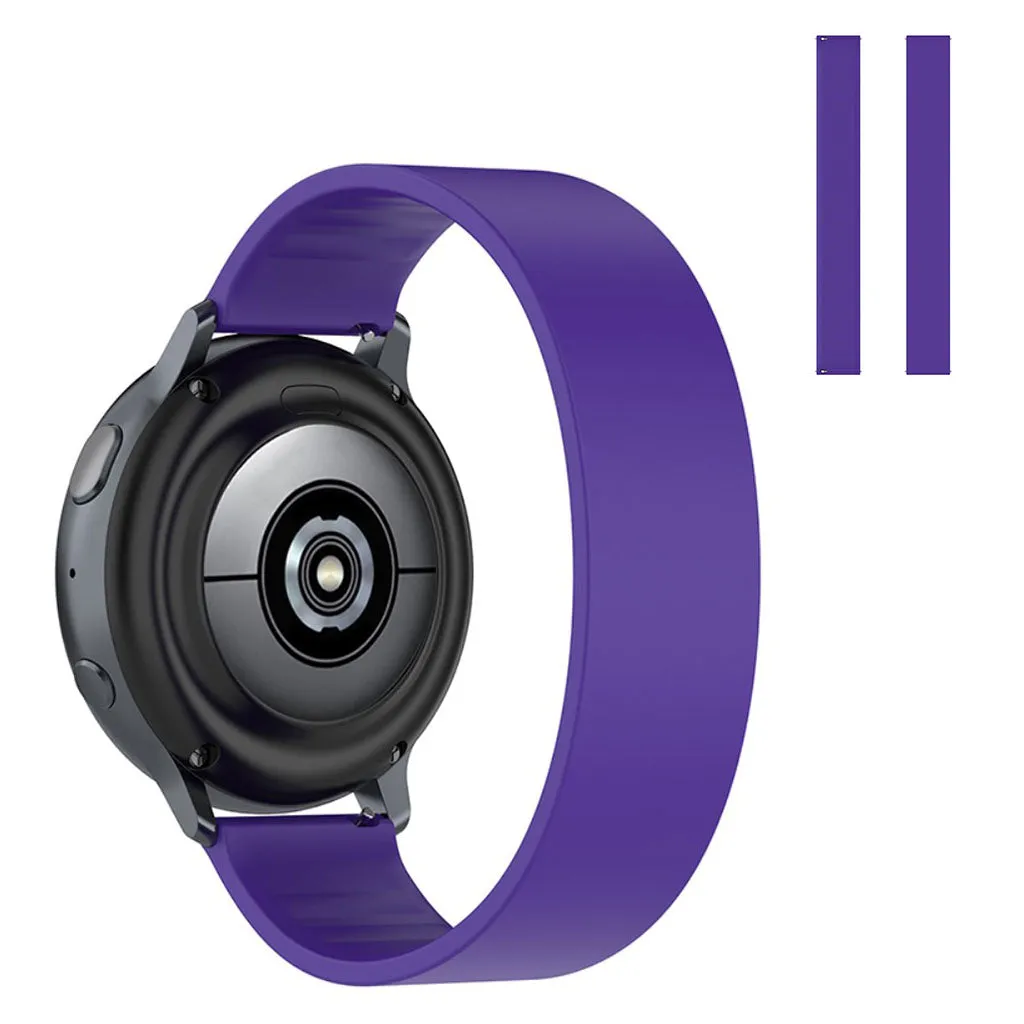 20mm Universal elastic simple silicone watch strap - Purple / Size: 129mm