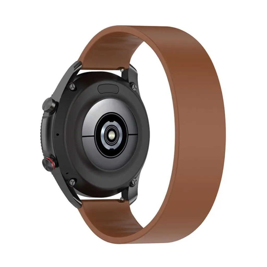 22mm Universal elastic simple silicone watch strap - Brown / Size: 170mm