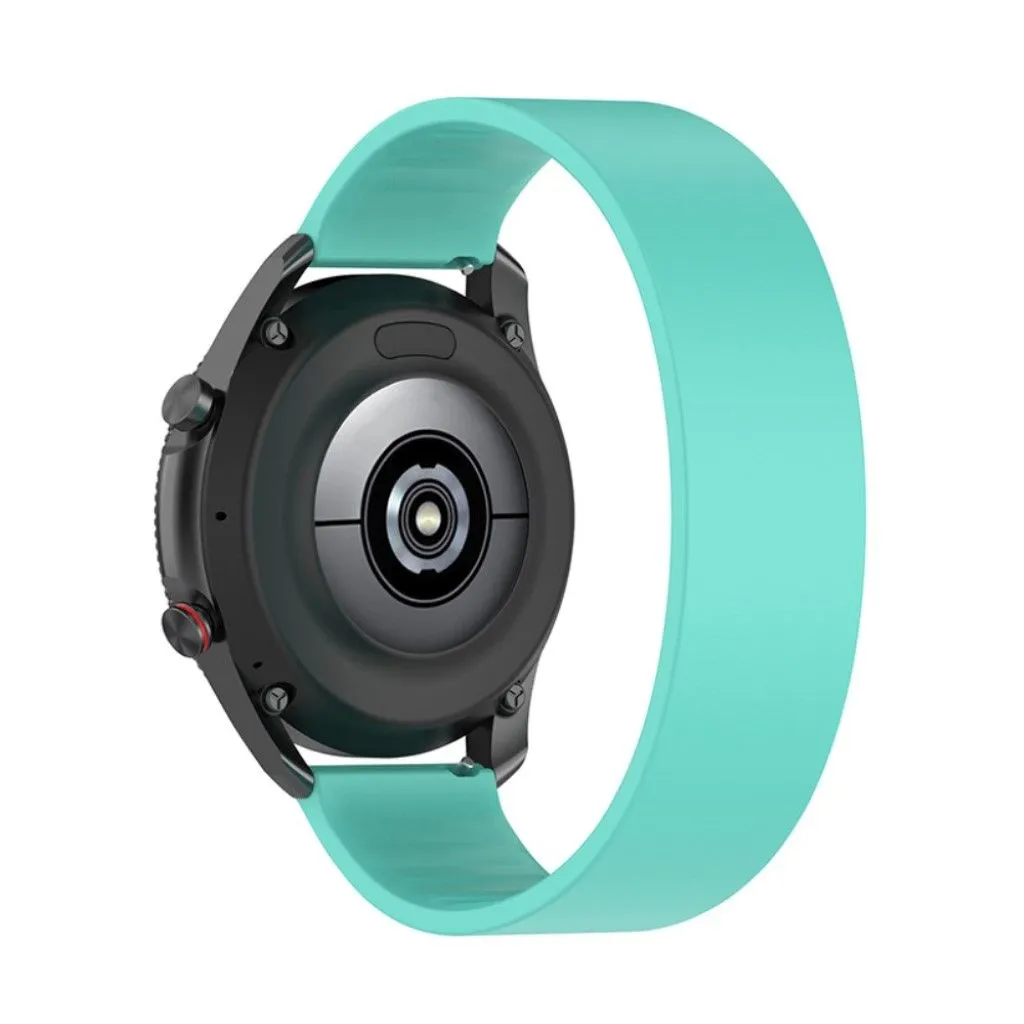 22mm Universal elastic simple silicone watch strap - Cyan / Size: 170mm