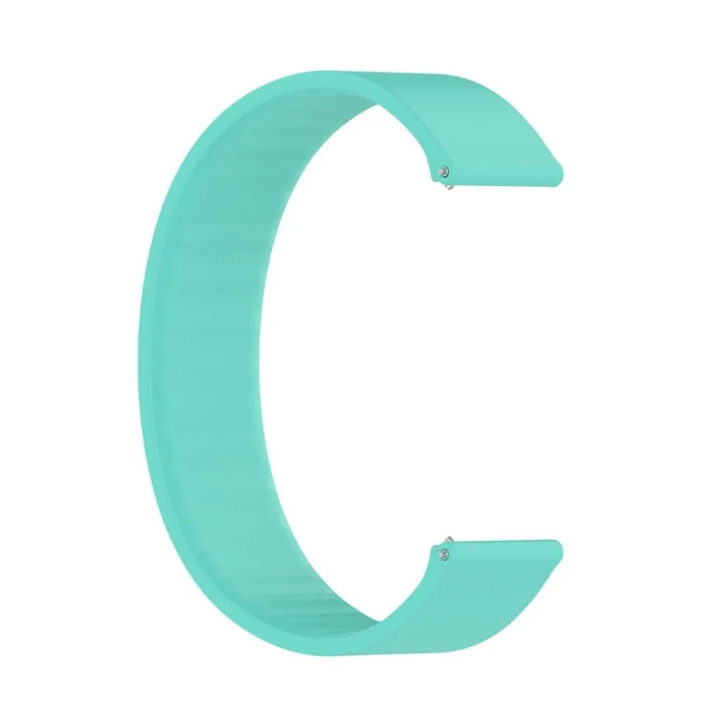22mm Universal elastic simple silicone watch strap - Cyan / Size: 170mm