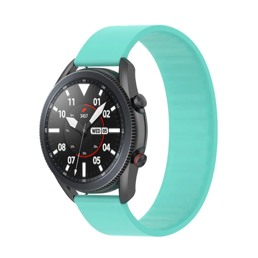 22mm Universal elastic simple silicone watch strap - Cyan / Size: 170mm