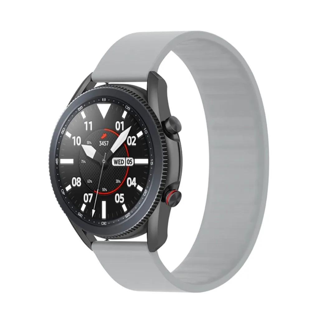 22mm Universal elastic simple silicone watch strap - Light Grey / Size: 170mm