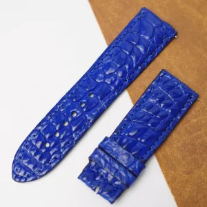 24mm Blue Unique Pattern Alligator Leather Watch Band For Men DH-50Q