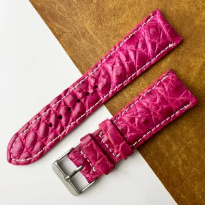 24mm Pink Unique Texture Alligator Watch Band For Men DH-226E