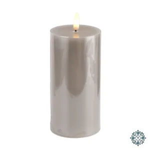 3d flame led candle w/6hr timer grey 15cm