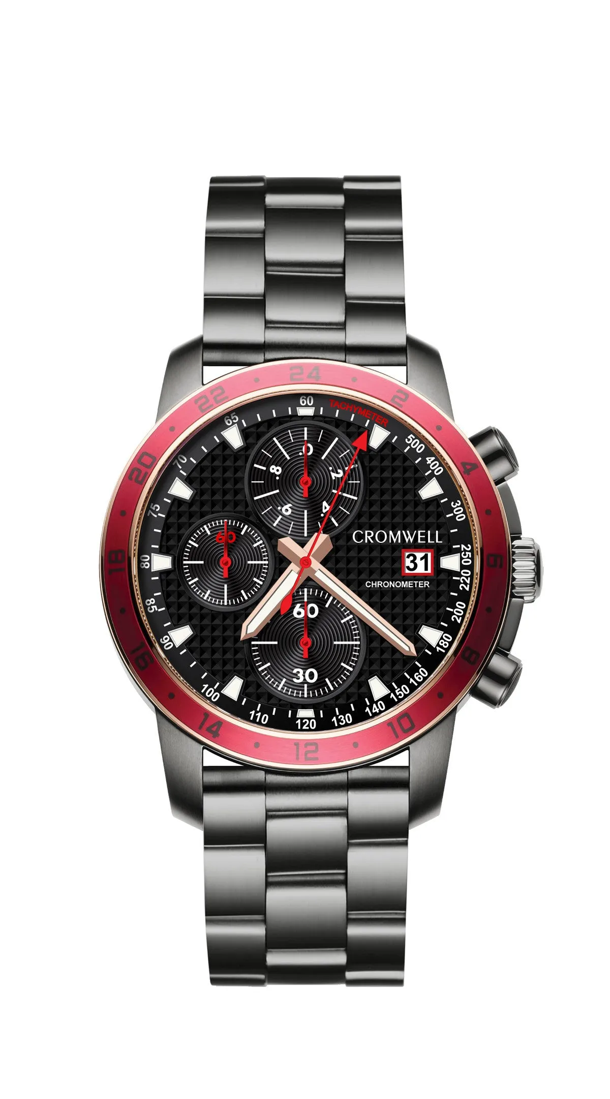 44mm "Monaco" - Gunmetal Case, Black Face, Chronometer
