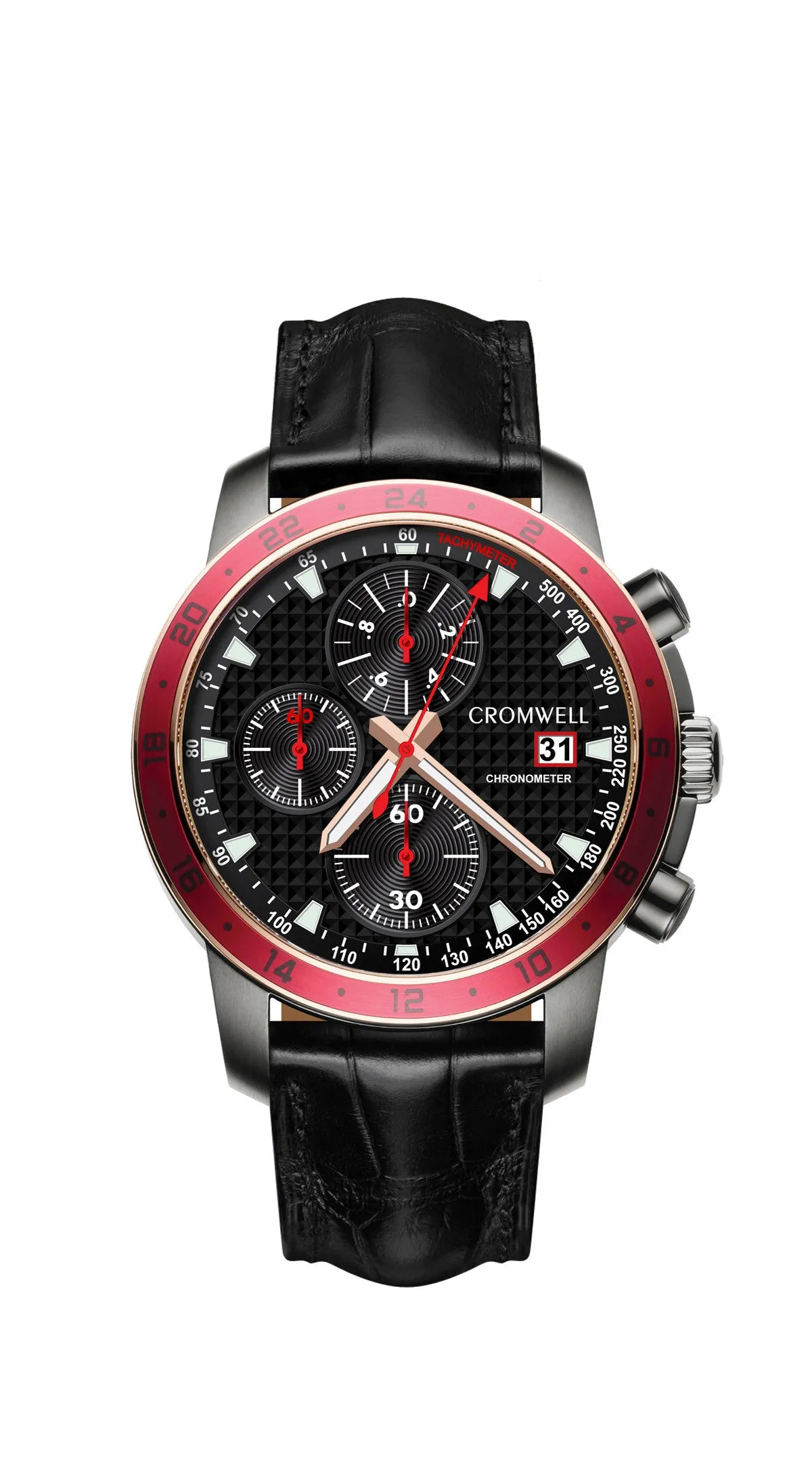 44mm "Monaco" - Gunmetal Case, Black Face, Chronometer