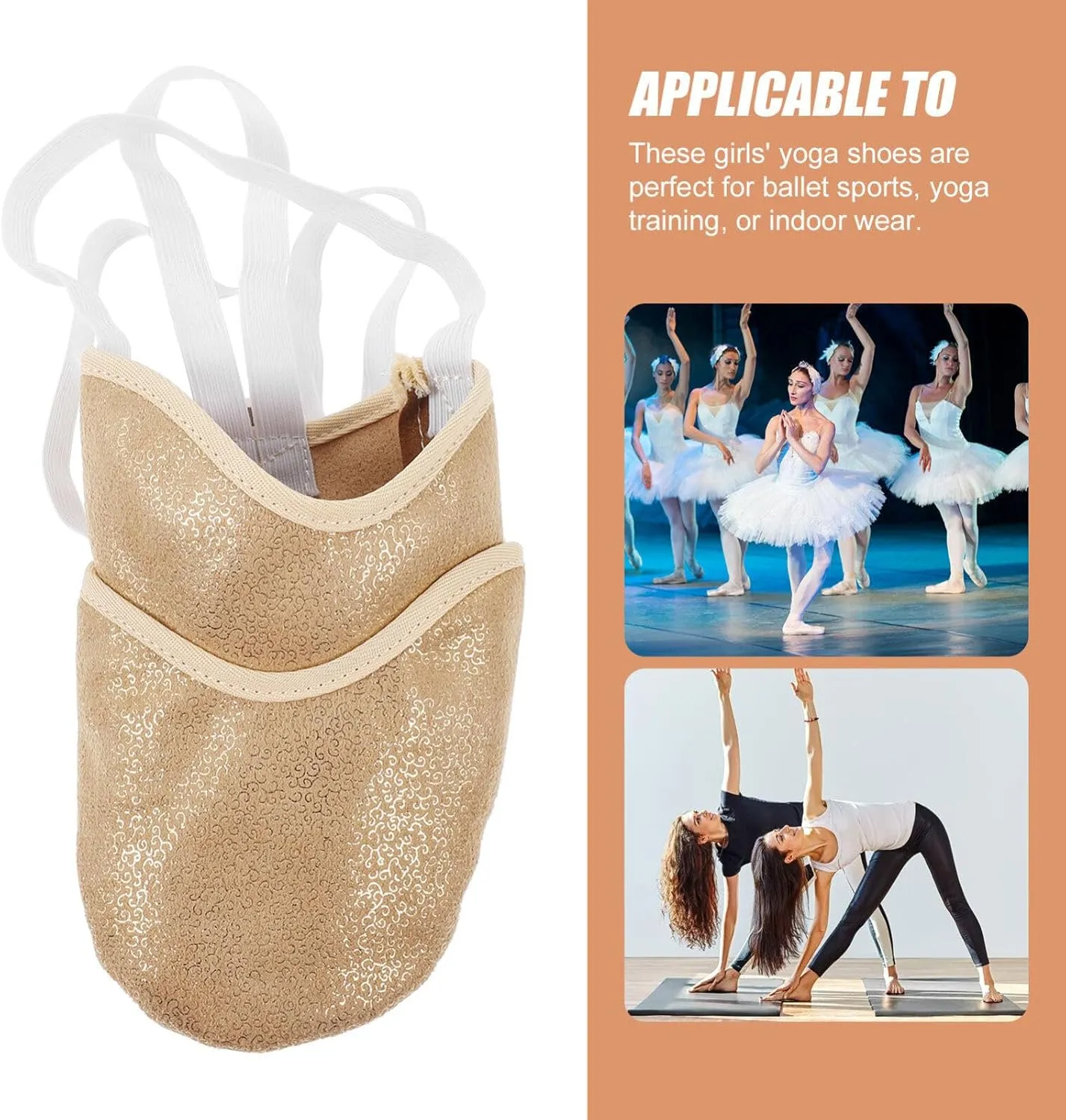 ABOOFAN 1 Pair Half Sole Dance Shoes, Stretchy Canvas Pirouette Shoes for Ballet Lyrical Modern Jazz Dance and Contemporary