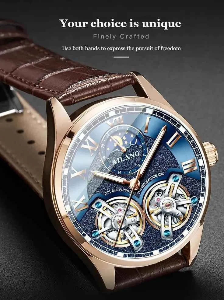 AL8822 Men's Simple Watch - Double Flywheel Automatic Mechanical Wristwatch
