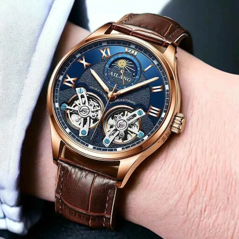 AL8822 Men's Simple Watch - Double Flywheel Automatic Mechanical Wristwatch