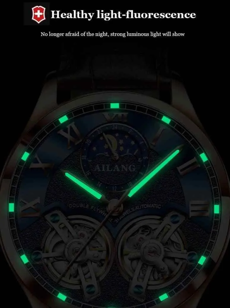 AL8822 Men's Simple Watch - Double Flywheel Automatic Mechanical Wristwatch