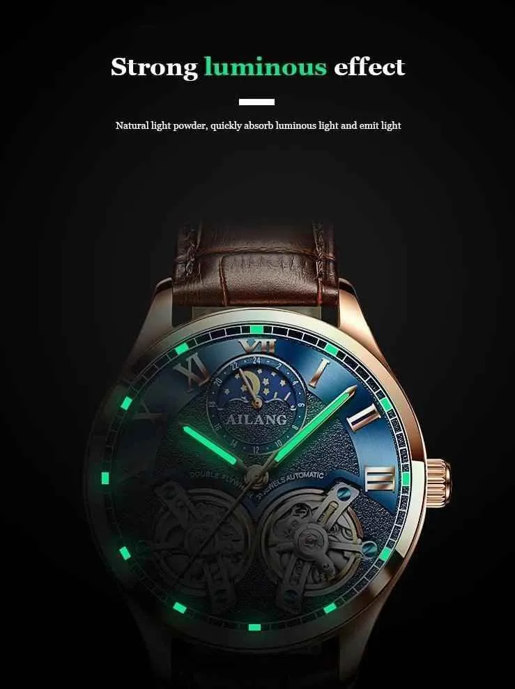 AL8822 Men's Simple Watch - Double Flywheel Automatic Mechanical Wristwatch