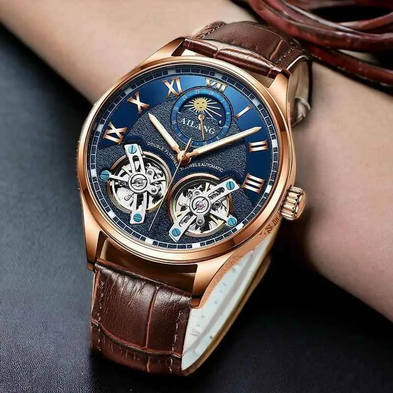 AL8822 Men's Simple Watch - Double Flywheel Automatic Mechanical Wristwatch