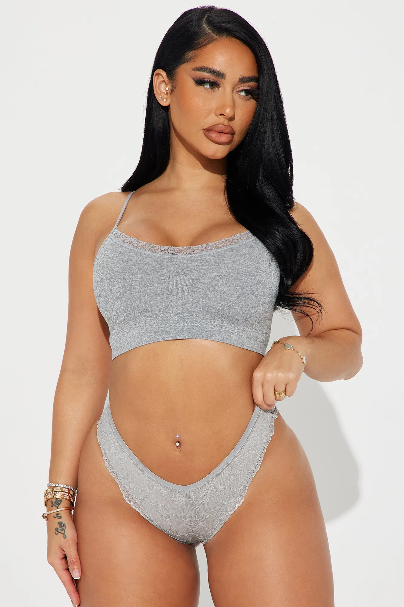 Always Ready Lace 5 Pack Panties - Grey/combo