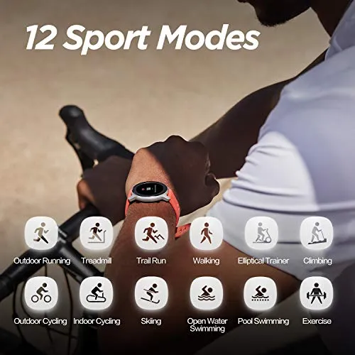 Amazfit Gtr Smartwatch with Gps Glonass, All-Day Heart Rate Monitor, Daily Activity Tracker Rate and Activity Tracking, 10-Day Battery Life, 12- Sport Modes, 42mm, Coral Red