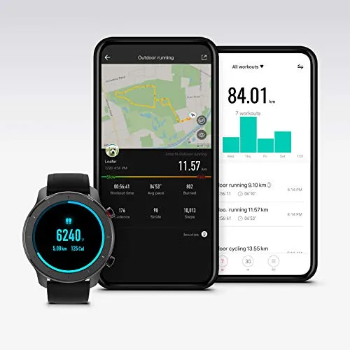 Amazfit Gtr Smartwatch with Gps Glonass, All-Day Heart Rate Monitor, Daily Activity Tracker Rate and Activity Tracking, 10-Day Battery Life, 12- Sport Modes, 42mm, Coral Red