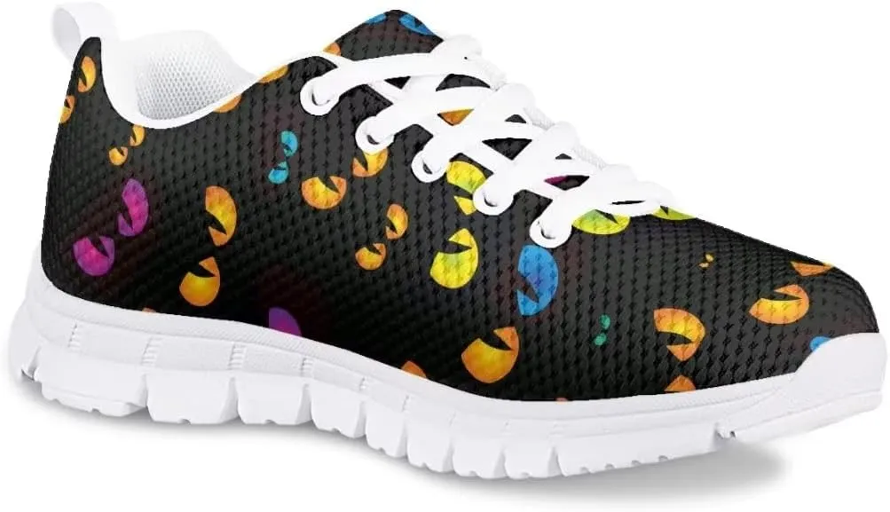 AmzPrint 3D Printing Fire Soccer Shoes for Little Girls School Sport Jogging Gym Fashion Running Walking Sneakers 3