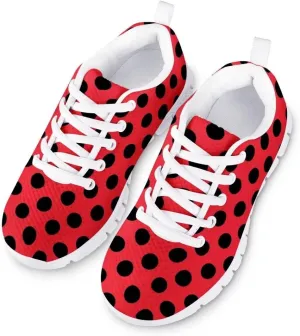AmzPrint Christmas Nordic Sweater Pattern Breathable Mesh Sports Girls Size 12 Tennis Shoes Lace-Up Tennis Shoe Kids