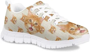 AmzPrint Corgi Print Lightweight Non Slip School Running/Walking Sports Sneakers Lace Up Flat Girls Purple Sneakers Size 5