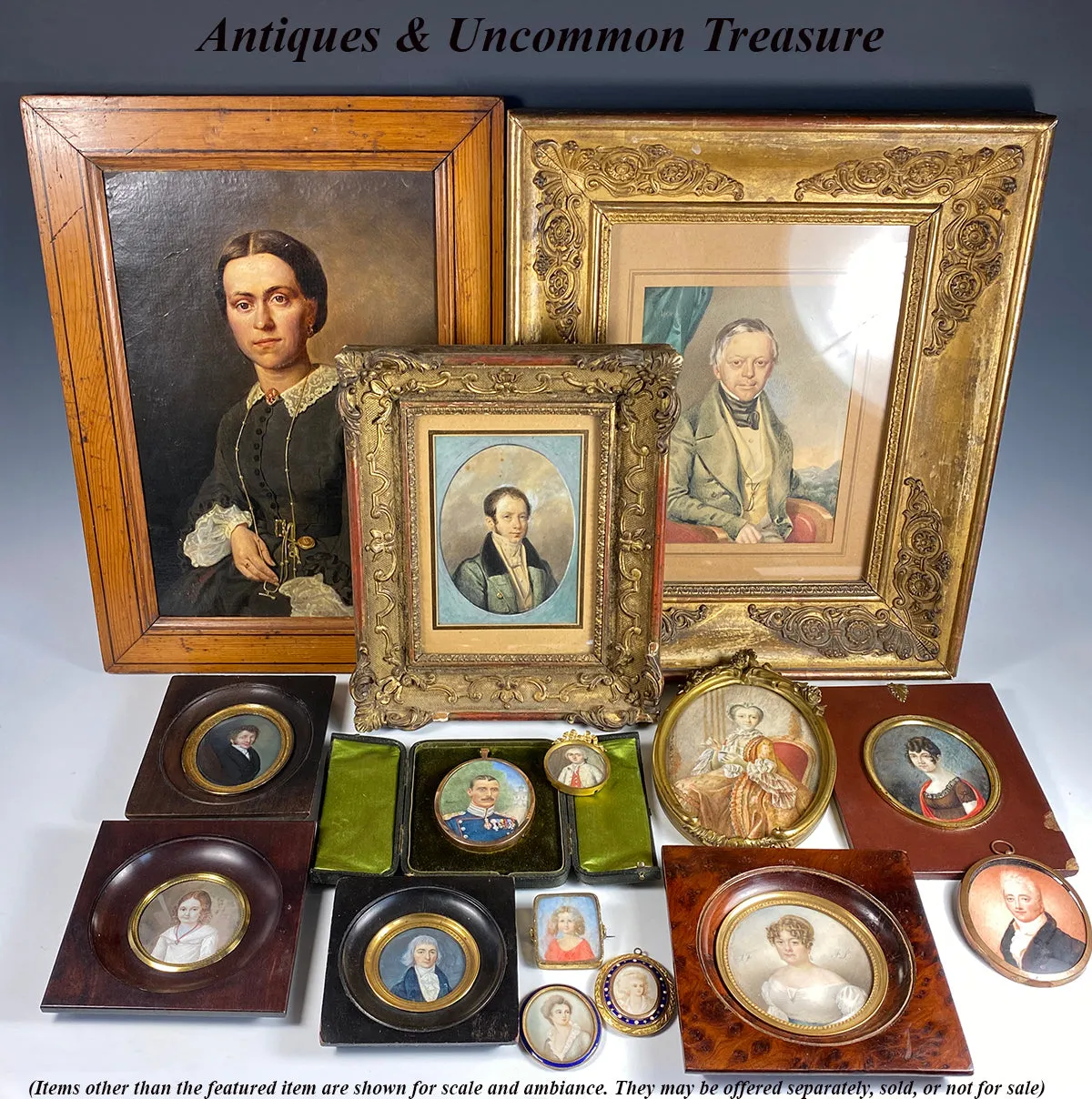 Antique French Portrait of a Dignitary, c.1810-25 Applique Empire Frame, Exceptional!