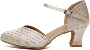 AOQUNFS Closed Toe Latin Ballroom Dance Shoes Women Pumps Practice Performance Dancing Shoes