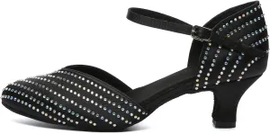 AOQUNFS Closed Toe Latin Ballroom Dance Shoes Women Pumps Practice Performance Dancing Shoes