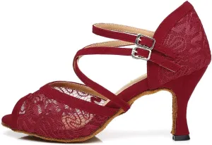 AOQUNFS Women Latin Dance Shoes Open Toe Ballroom Salsa Performance Practice Dance Shoes,L298