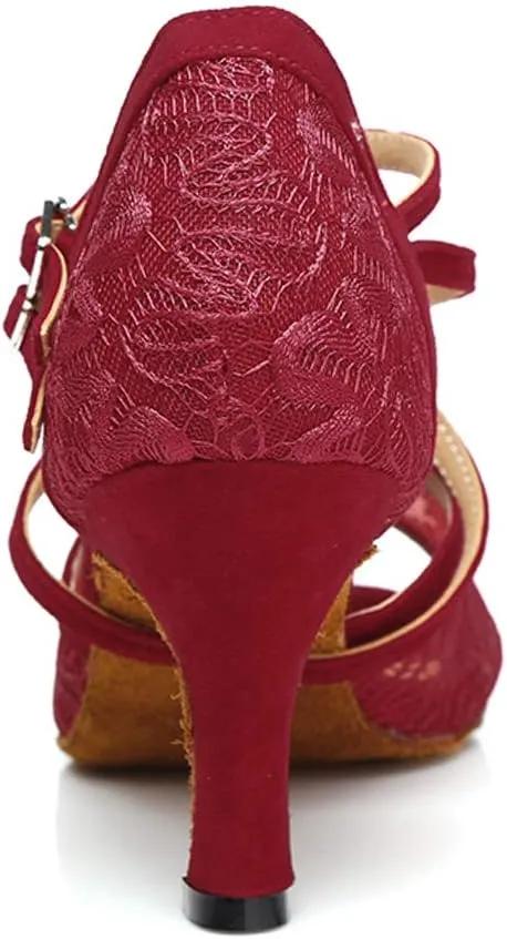 AOQUNFS Women Latin Dance Shoes Open Toe Ballroom Salsa Performance Practice Dance Shoes,L298
