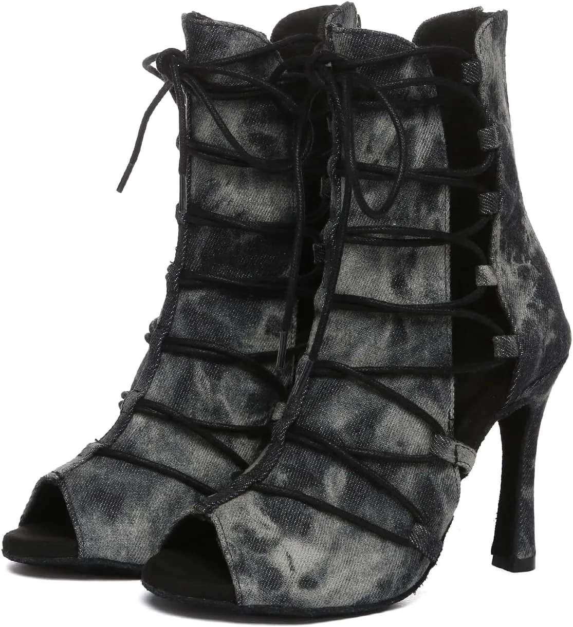 AOQUNFS Women's Ballroom Dance Shoes Latin Salsa Practice Performance Dance Boots,Model L614