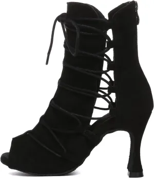 AOQUNFS Women's Ballroom Dance Shoes Latin Salsa Practice Performance Dance Boots,Model L614
