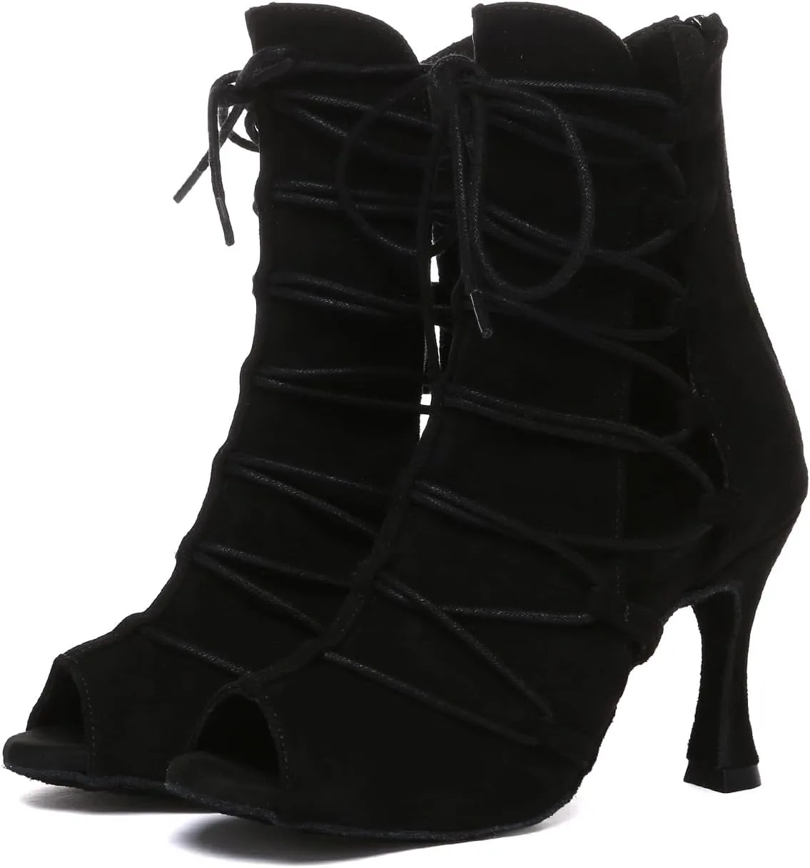 AOQUNFS Women's Ballroom Dance Shoes Latin Salsa Practice Performance Dance Boots,Model L614
