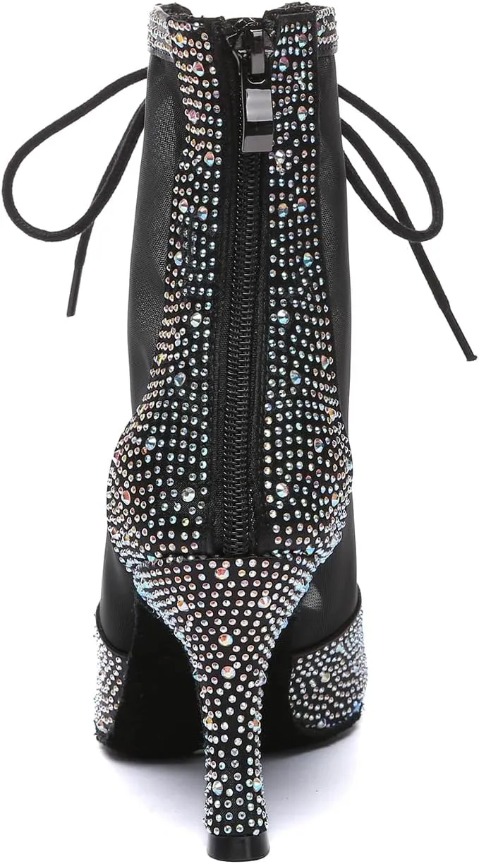 AOQUNFS Women's Ballroom Dance Shoes Latin Salsa Practice Performance Dance Boots,Model L621