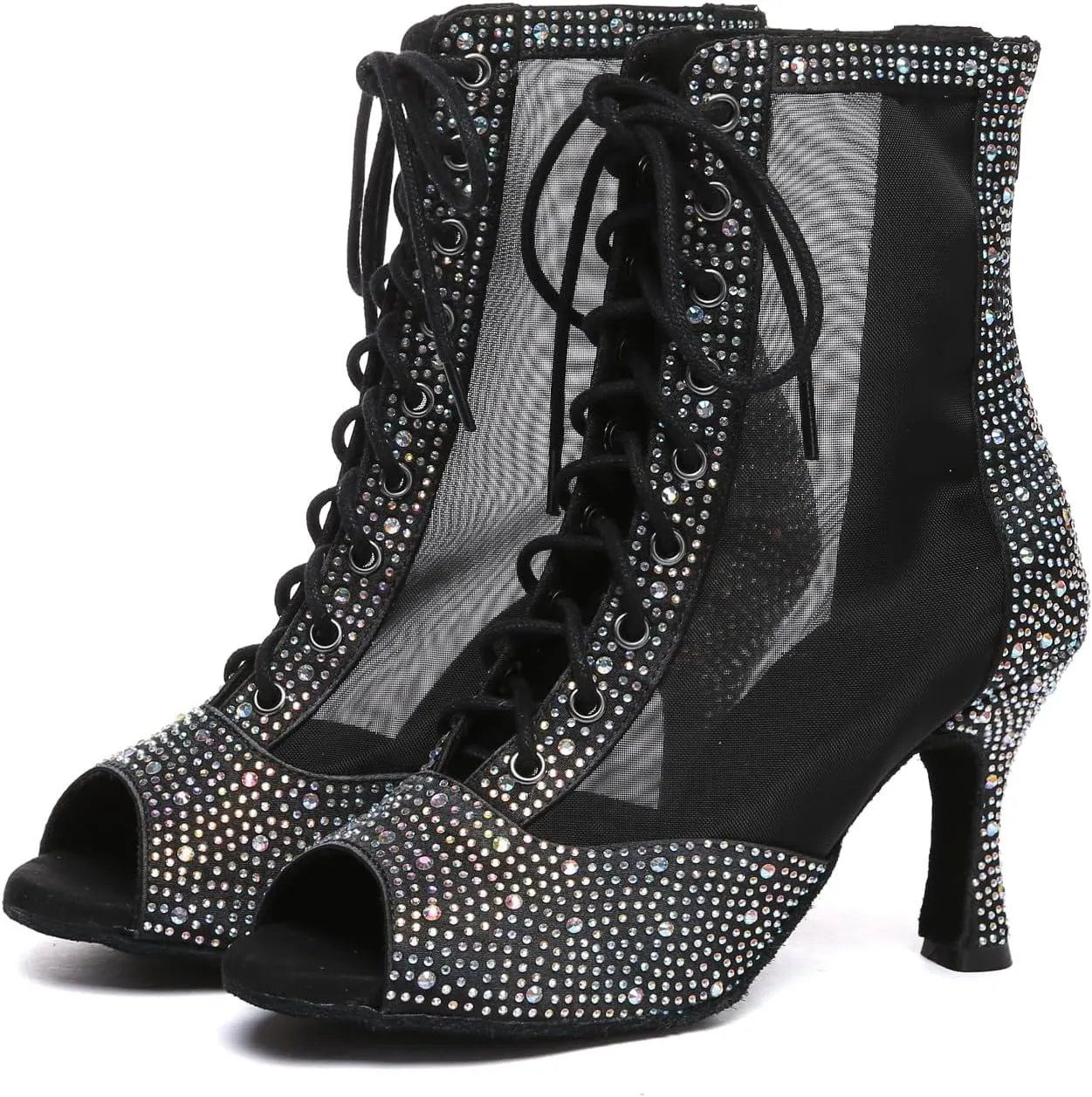 AOQUNFS Women's Ballroom Dance Shoes Latin Salsa Practice Performance Dance Boots,Model L621