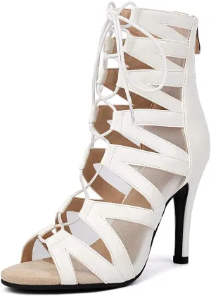 AOQUNFS Women's Ballroom Dance Shoes Salsa Practice Performance Dance Heels,Model K600