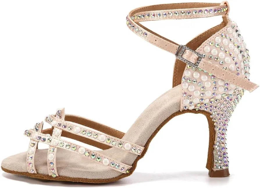 AOQUNFS Women's Latin Dance Shoes Ballroom Salsa Practice Performance Dancing Shoes,Model L379