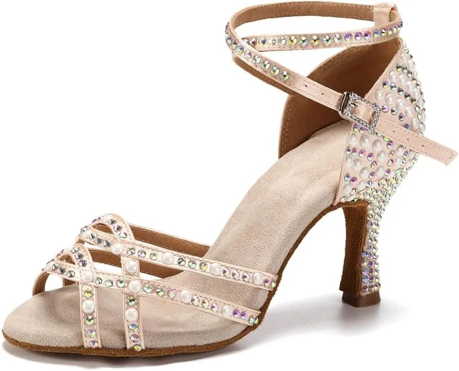 AOQUNFS Women's Latin Dance Shoes Ballroom Salsa Practice Performance Dancing Shoes,Model L379