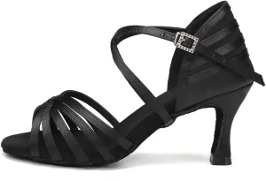 AOQUNFS Women's Latin Dance Shoes Ballroom Salsa Practice Professional Performance Dancing Shoes,2324,Black,US 8