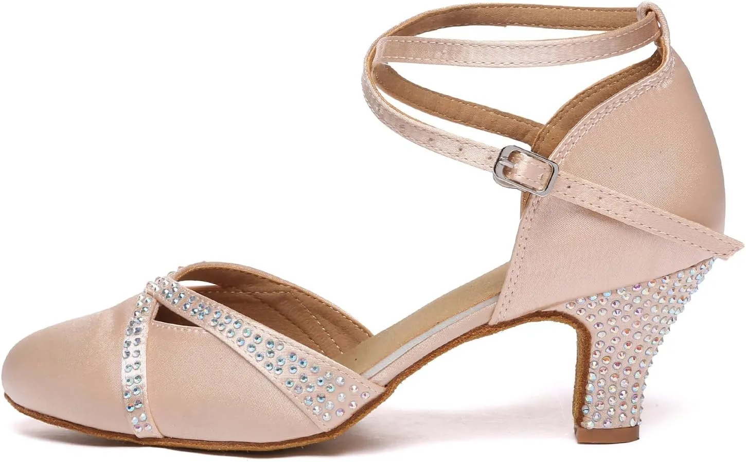 AOQUNFS Women's Latin Dance Shoes Closed Toe Salsa Ballroom Practice Performance Dancing Shoes,Model D51