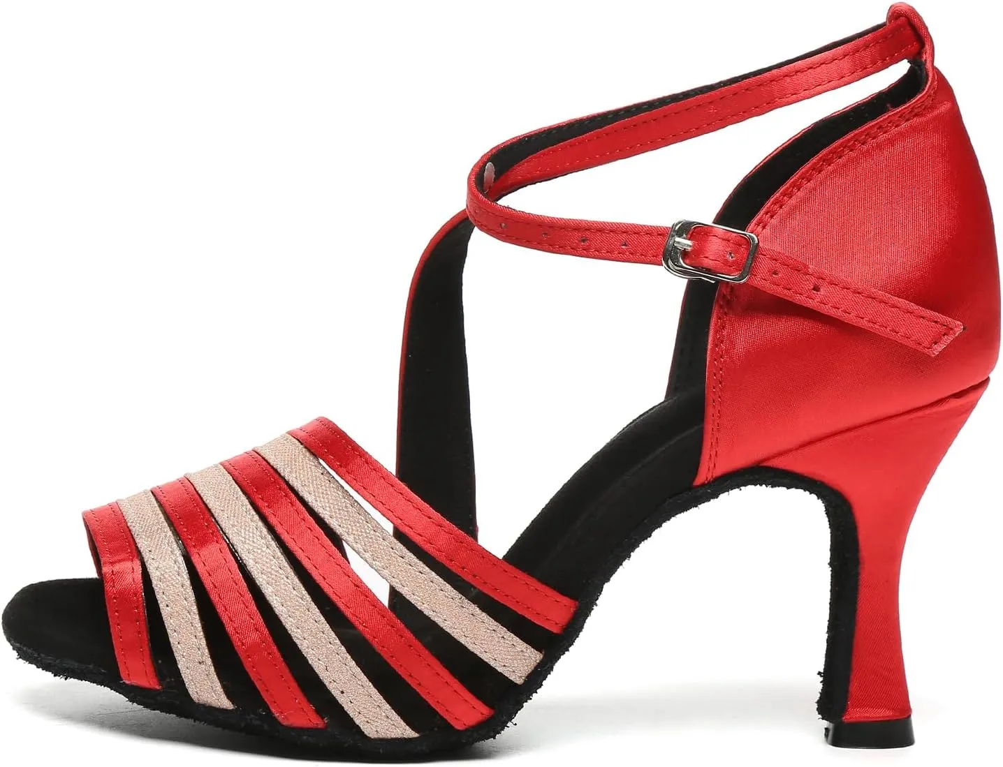 AOQUNFS Women's Latin Dance Shoes Satin Ballroom Salsa Practice Professional Performance Dancing Shoes